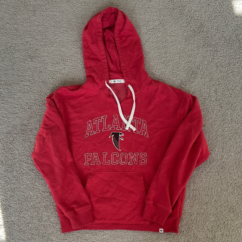 Atlanta Falcons- 47 Brand Vibrant Red Hoodie- Size Medium